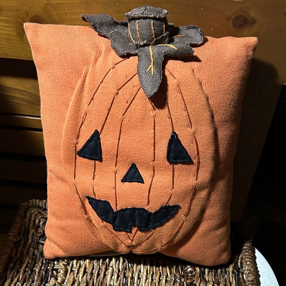 Pottery Barn Orange Pumpkin 🎃 Decorative Pillow RARE